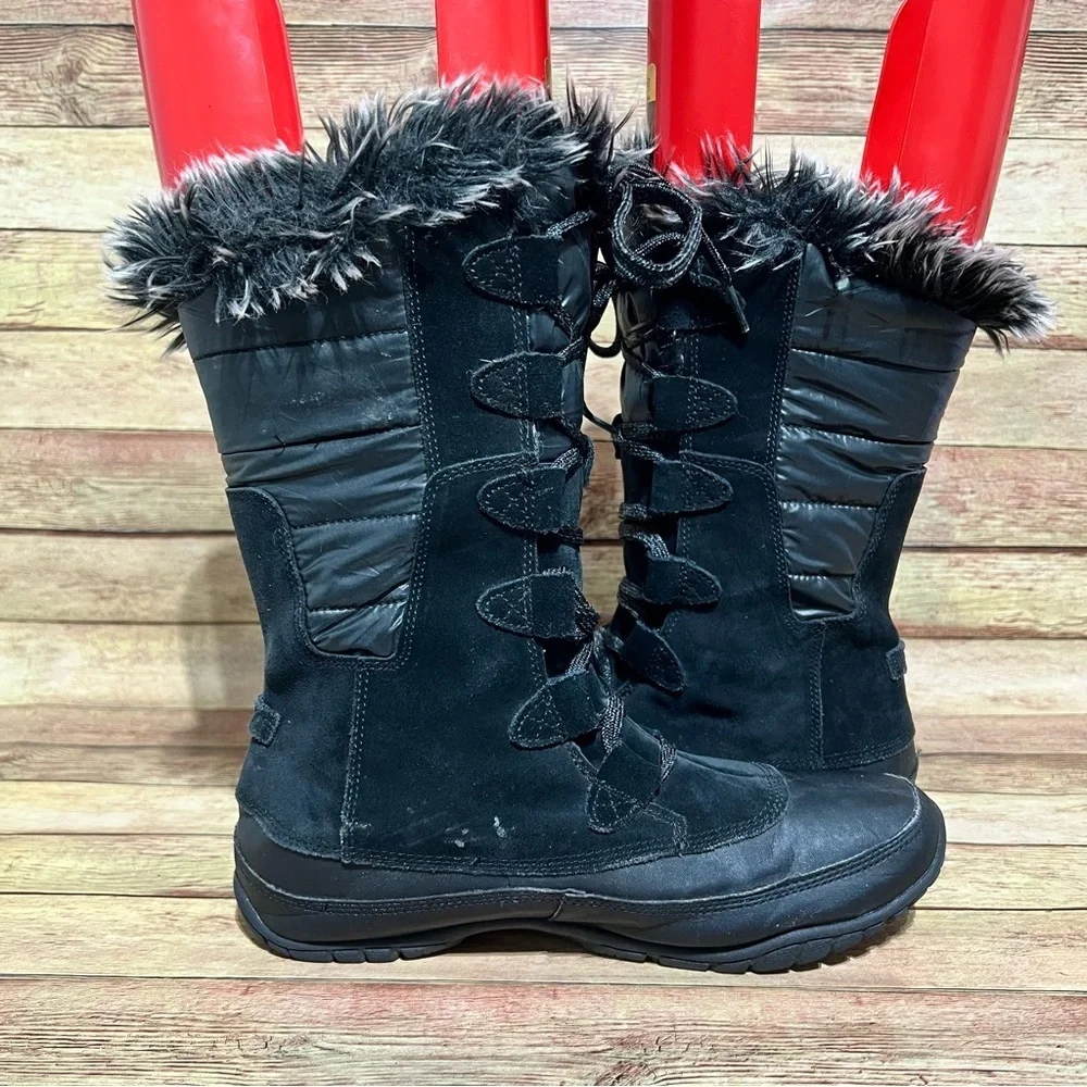 The North Face Nuptse Purna Black High Lace Up Winter Boots